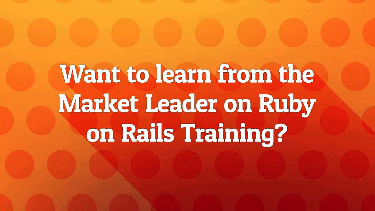 Best ruby on rails Training in Bangalore | www.mytectra.com