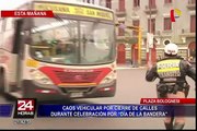 Centro de Lima: caos vehicular por cierre de calles por celebración del Día de la Bandera