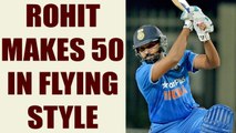 ICC Champions Trophy : Rohit Sharma is back in form, hits another 50 in style | Oneindia News