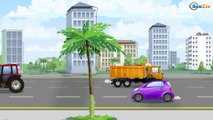 Cars Cartoon Episodes for kids w The Blue Police Car & Truck & JCB Machinery Bip Bip Cars for kids