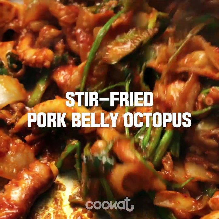 Cookat - -Stir-fried Pork Belly Octopus- You will be addicted to...