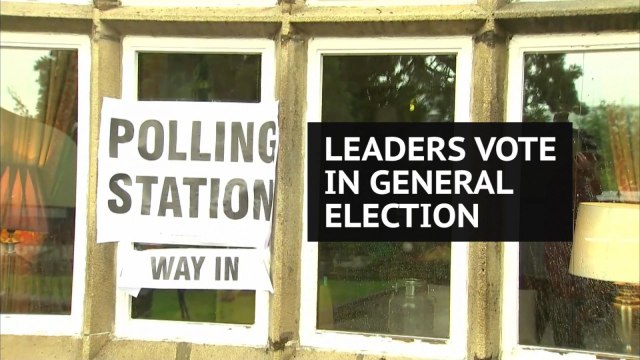 UK political party leaders vote in general election