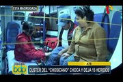 Ate: cúster del ‘Chosicano’ choca y deja 15 heridos