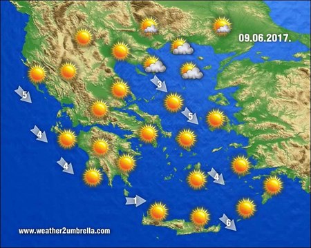 Η πρόγνωση του καιρού για την Παρασκευή 9-6-2017