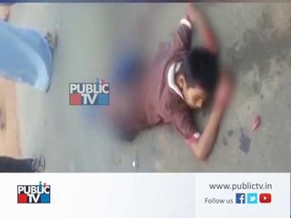 People in Haveri stood watching as a 12 year old boy was struggling with life and death