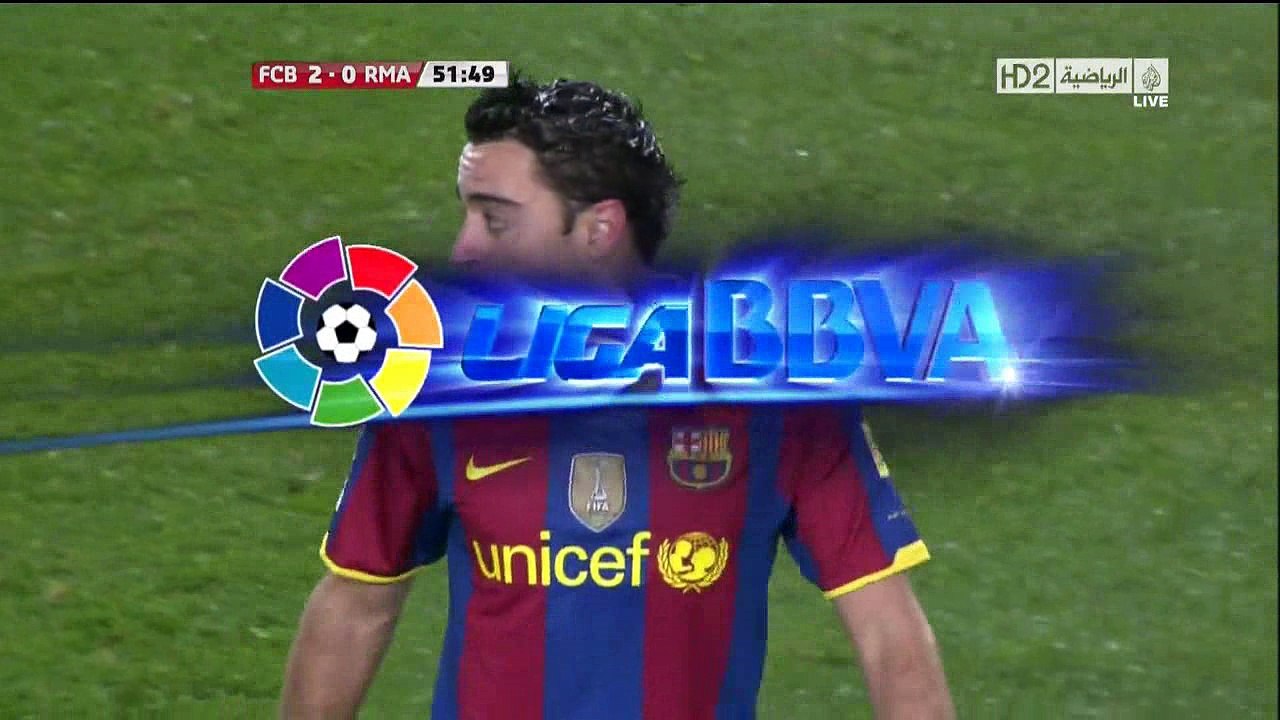 الشوط الثاني مباراة برشلونة و ريال مدريد 5-0 الدوري الاسباني 2010-2011