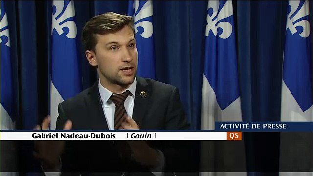 Réaction de Gabriel Nadeau-Dubois à l'échange Couillard/Lisée au Salon bleu