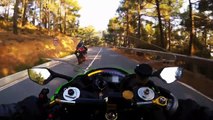 Battle with Ducati 848 VS ZX10R 2011 (On board with both motorbikes)