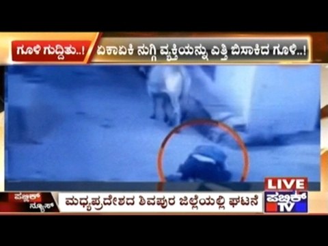 Shocking!! Man Walking On The Road Suddenly Attacked By Passing Bull