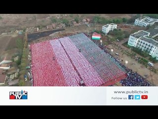 Group dance by more than 9000 students at Belagavi breaks world record