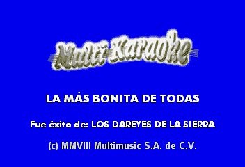 La Más Bonita De Todas - Dareyes De La Sierra (Karaoke)