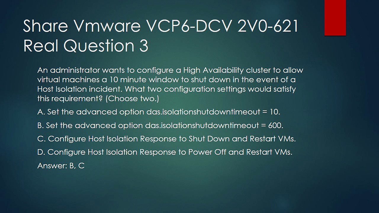 Passed Vmware VCP6-DCV 2V0-621 Exam with Full marks