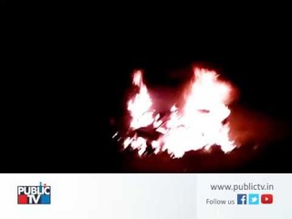 Watch : bike rider burnt alive after an accident near Bijapur