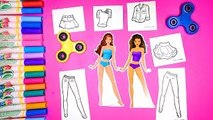 Coloring Dress Up Barbie Shirts and Shirts Clothing Coloring Pages for Girls with Fidget Spinners