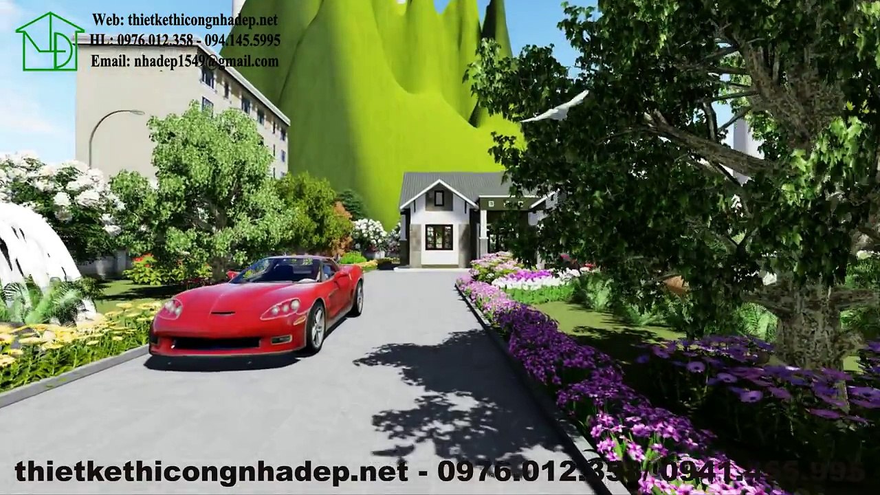 Mẫu thiết kế biệt thự nhà vườn 1 tầng tại Quỳnh Phụ Thái Bình