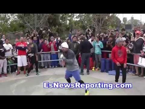 Manny Pacquiao vs Floyd Mayweather Manny & fan in Training Camp - EsNews Boxing