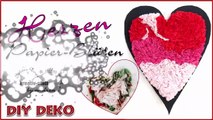 DIY Deko - Herzen aus Blüten mit Krepp-Papier basteln-