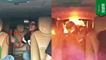 Remaja menyalakan korek dalam mobil tapi malah terkena ledakan - Tomonews