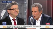 Jean-Luc Mélenchon face à Jean-Jacques Bourdin sur BFMTV le 09/06/2017