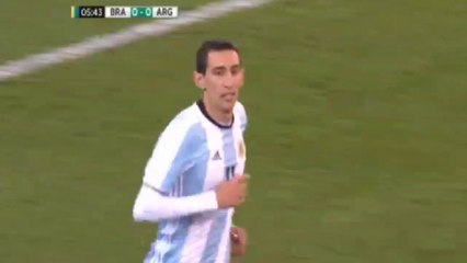 Angel Di Maria Hits the Post - Argentina vs Brazil 0-0