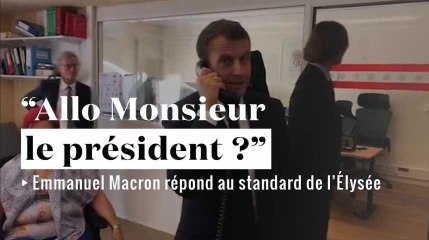 Emmanuel Macron répond au téléphone au standard de l'Elysée