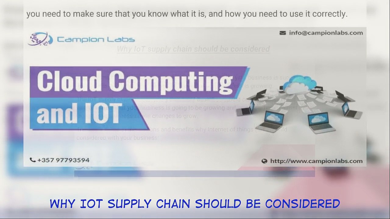 Why IoT supply chain should be considered