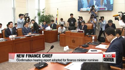 Confirmation hearing report adopted for finance minister nominee