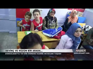 Zonguldak'ta öğrenciler karne aldı