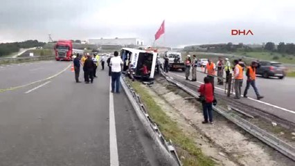 Samsun'da Askerleri Taşıyan Otobüs Yan Yattı 46 Asker Yaralı