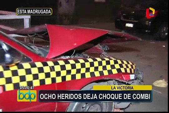 La Victoria: ocho heridos graves deja choque de combi