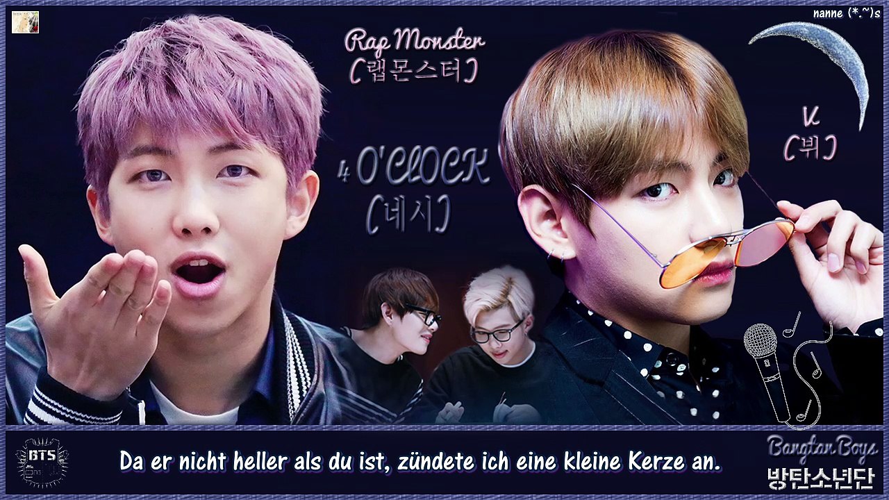 Rap Monster & V - 4 O'CLOCK k-pop [german Sub]