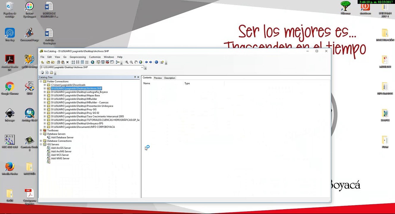 ArcCatalog desconectar folder