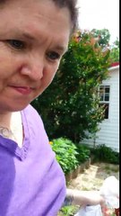 Une femme attrape et un serpent noir dans le salon de sa maison