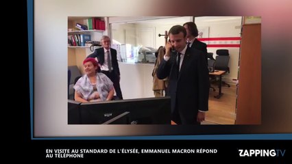 Emmanuel Macron en visite au standard de l’Elysée, il répond au téléphone (vidéo)
