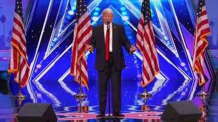 The Singing Trump Presidential Impersonator Channels Bruno Mars - Americas Got Talent 2017