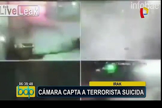 Irak: cámara se seguridad capta el momento exacto cuando un terrorista suicida se detona