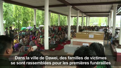 Birmanie/crash d'avion: recherches difficiles, 1ères funérailles