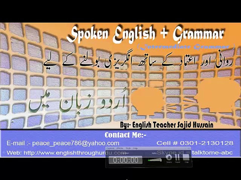 English Grammar Lesson -1 use of "about to" in Urdu/Hindi