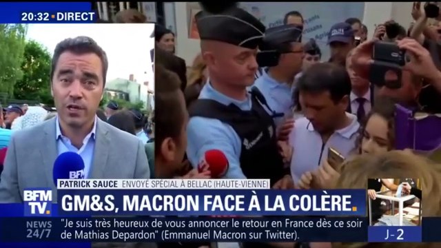 GM&S: Je ne suis pas le père Noël , l'échange tendu de Macron avec la foule à Bellac