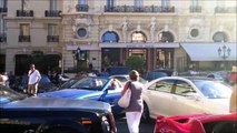 Blue Bentley crashes into other supercars