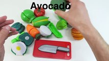 Learn Names of Fruits and Vegetables Cutting Velcro Fruits and Vegetables Slicing