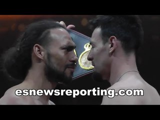 Intense Keith Thurman vs Robert Guerrero Weigh ins + Face off