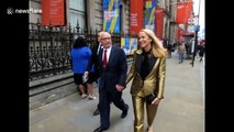 Rupert Murdoch and Jerry Hall leave Royal Academy