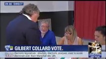 Législatives: Gilbert Collard (FN) glisse son bulletin dans l'urne dans le Gard