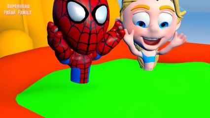 ELSA Bathing in NUTELLA ★ Spiderman Water Slide Fun Inflatable Kids Toys Superhero 3D Clay Animation