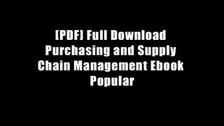 [PDF] Full Download Purchasing and Supply Chain Management Ebook Popular