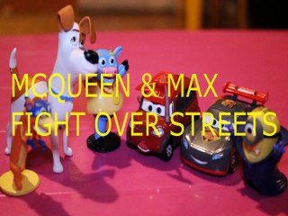 Toy MCQUEEN & MAX FIGHT OVER STREETS + SWIPER DORA THE EXPLORER BENNY CARS 3 MINION TSLOP DISNEY