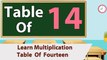 Learn 14x Table Multiplication | 14 Times Table | Learn Fourteen Multiplication Tables For Kids
