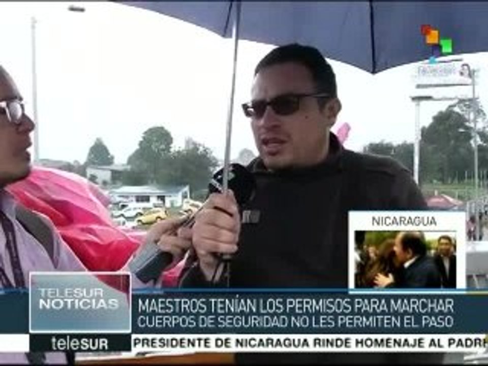 Colombia: ESMAD reprime marcha de docentes