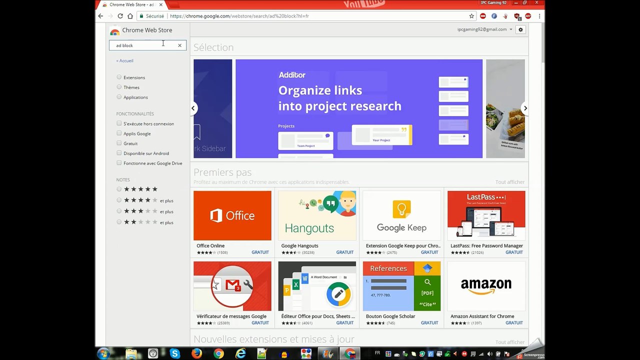Comment avoir des ad block [Extension de Google Chrome]